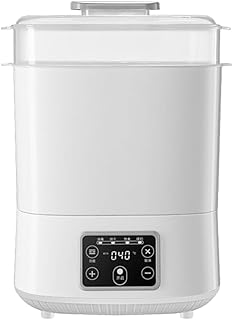 QOKLIYUI Esterilizador y secador de biberones de Vapor eléctrico de Secado rápido, desinfectantes de biberones PP más higiénicos y fáciles de Usar, Blanco