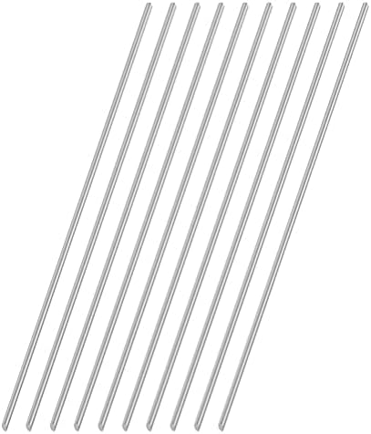 3mm x 300mm 304 Stainless Steel Round Rod, Metal Solid Shaft Lathe Bar Stock for Model Car DIY Crafts 10pcs