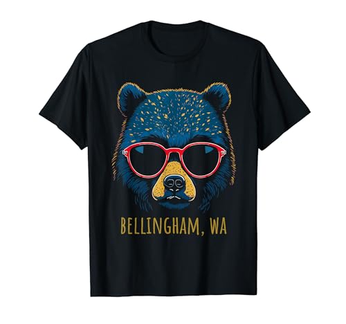 Bellingham WA USA Bär mit Sonnenbrille Design T-Shirt