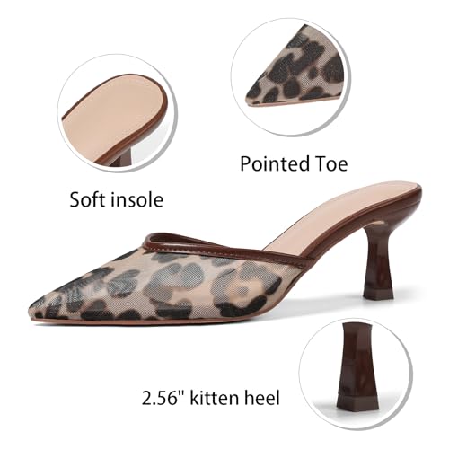 VOMIRA Black Kitten Heels for Women Closed Pointed Toe Stiletto Heels Black Mules for Women Slip On Slingback Heels Dress Party Wedding Heeled Sandals Women's Black Pumps Shoes3