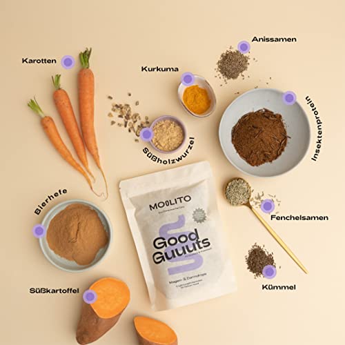 Moolito Good GUUUTs – Magenschutz für Hunde – Hundeleckerlies mit Probiotika und Präbiotika Hund für gesunde Magen Darmflora Hund – Getreidefrei, Monoprotein, kaltgepresst (320 g)