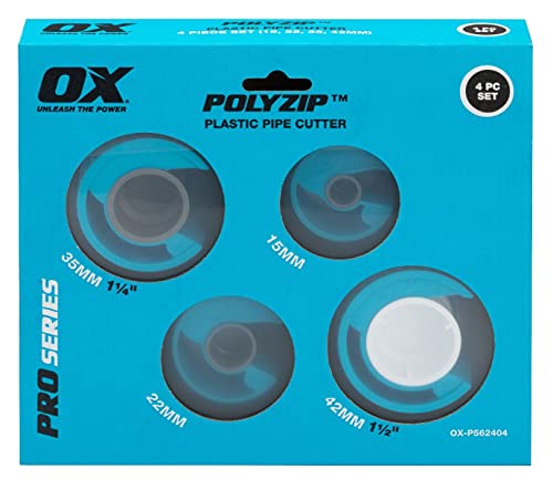 OX Pro PolyZip 4 Piece Cutter Set (15, 22, 35, 42mm), Blue - Image 2