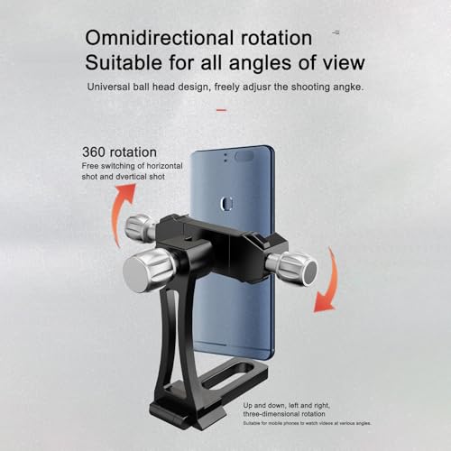 Image of Ultralight Phone Tripod Mount T6061 Aerospace Aluminum 150g 360 Ball Head Auto-Clamp Gravity Sensor Fit 58-88mm Phones for Vlogging /Car /Desktop Filming (YH-BFZ-01C)