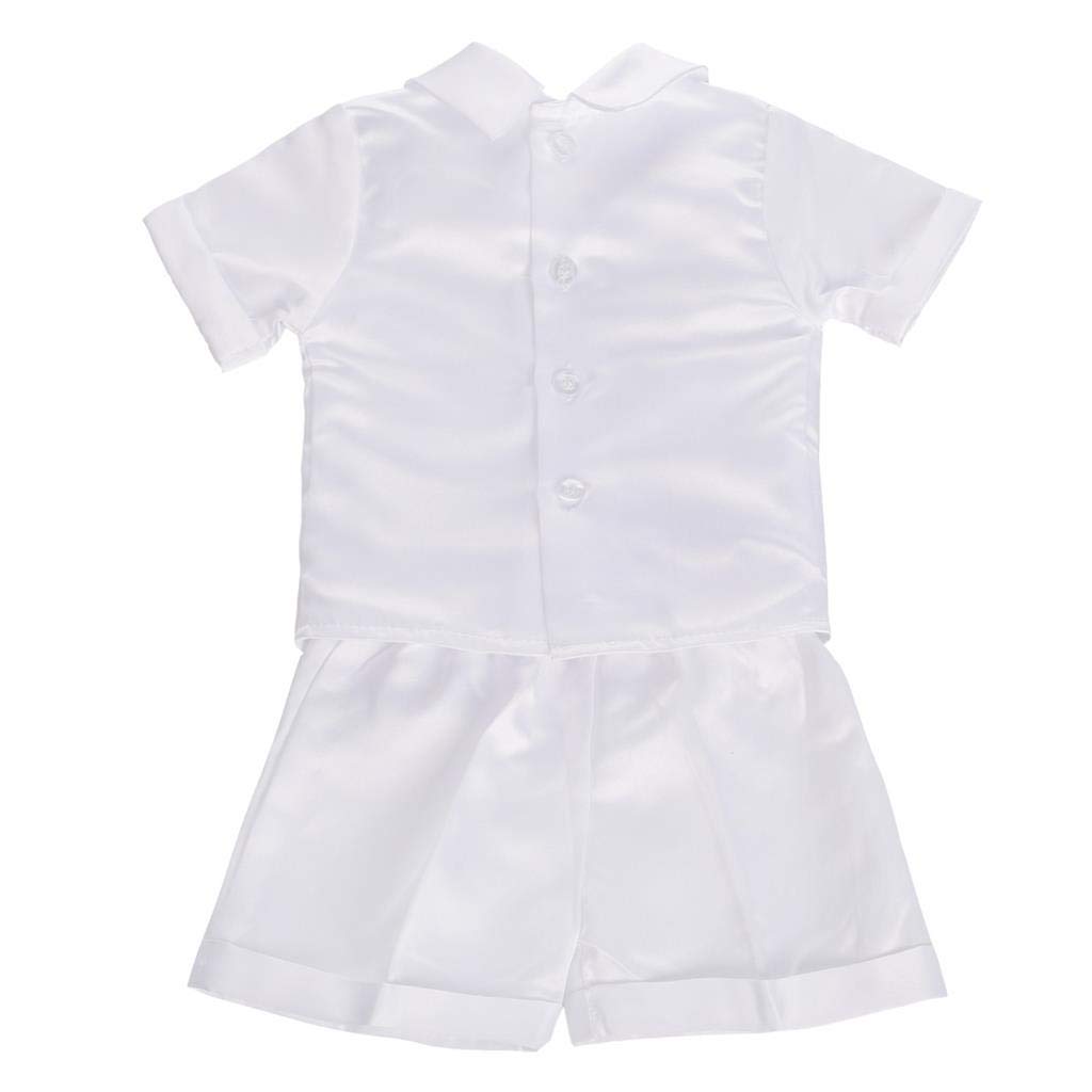 Lito Angels Costume Baptême Garçon 5 Pièces Bonnet, Blanc | Ensemble 5 pièces, bonnet, chemise, gilet brodé, pantalon, nœud papillon