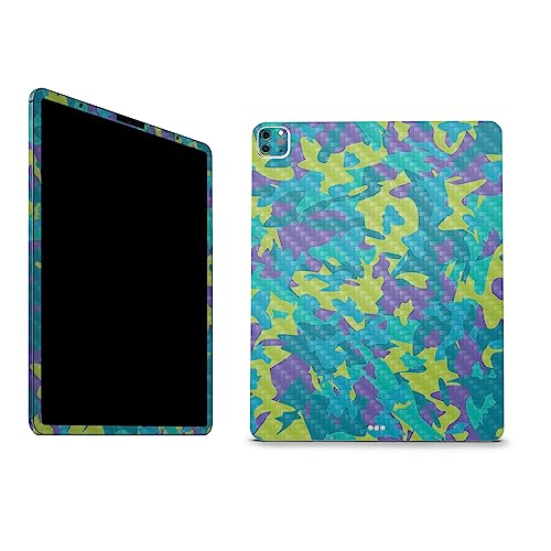 Image of MightySkins Carbon Fiber Skin Compatible with Apple iPad Pro 12.9 inch M2 6th Gen (2022) Full Wrap Kit - Summer Camouflage | Protective, Durable Textured Carbon Fiber Finish | Made in The USA