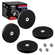 ULIBERMAGNET 4Pack Anti-Scratch Neodymium Magnet with Rubber Coated and M4 Female Thread,Super Strong Magnetic Mounting for Lighting,Camera,Tools and equipement