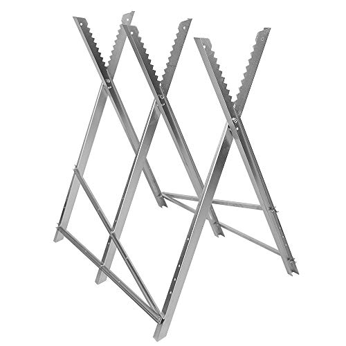 Caballete para serrar troncos de madera Serrar leña Soporte con asas plegable Invierno Chimenea,Caballete para sierra, caballete para cortar leña, Acero inoxidable, plegable (84 * 80 * 80cm)