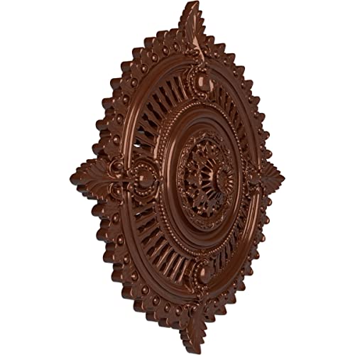Image of 29 1 /8 inchOD x 1 1 /4 inchID x 4 inchP Haylynn Ceiling Medallion (Fits Canopies up to 1 1 /4 inch), Hand-Painted Copper Penny