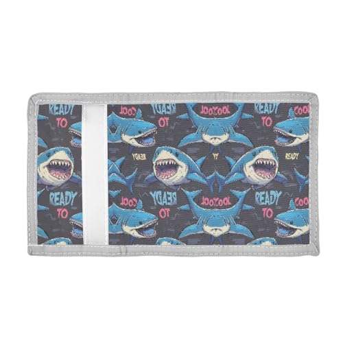 ALAZA Kids Wallets for Boys Girls Toddler Trifold Wallet Children Small Cool Shark with Zipper Coin Pocket2
