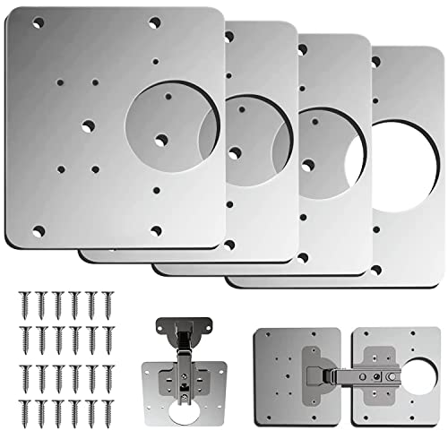Armario placa de reparación de bisagras，reparación con tornillos de fijación para muebles de madera, cocina, armarios, muebles (4)