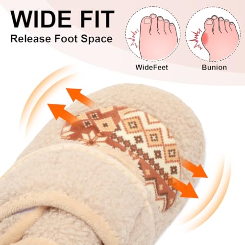 BARERUN Women Slippers Adjustable Wide Diabetic House Slippers for Women Soft-Lightweight House Shoes with Rubber Sole Indoor/Outdoor3