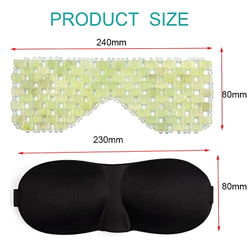 Máscara ocular de jade, máscara de jade natural para aliviar a fadiga ocular, máscara de pedra para