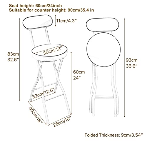 Tabouret de bar pliable pour optimiser une petite cuisine, chaise haute confortable - 4