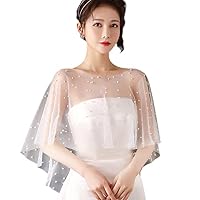 YANGLY Frauen Faux Pearl Perlen Schal Wrap Shrug Braut Cape Hochzeit Bolero Cover Up
