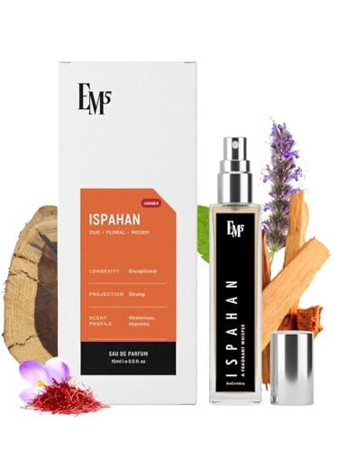 Image of EM5 Ispahann Unisex Perfume | Oud Rose Woody Warm Spicy | Eau de Parfum Spray for Men & Women | Luxury Gift for Him /Her | 15 ml