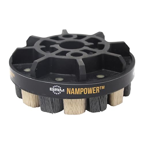 Image of Brush Research ADT1251880 Nampower Turbine Style Abrasive Disc Brush, Combination Silicon Carbide /Ceramic Filament, 125mm Diameter, 18mm Bristle Length, (Pack of 1)