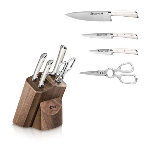 Cangshan S1 Series 1022568 German Steel Forged 5-Piece Starter Knife Block Set, Walnut #TOP1