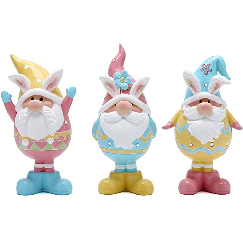 Hodao Osterhasen-Zwerge Dekorationen Frühling Frühling Tisch Tafelaufsatz Geschenke Set von 3 nordischen schwedischen Nisse skandinavischen Tomte Elf Zwerg Innendekoration Cover
