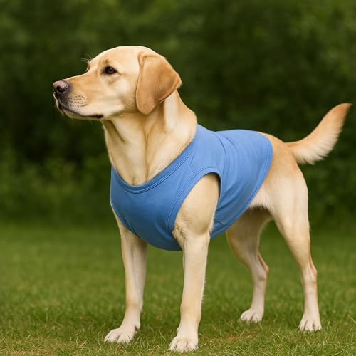 3 Stück Hunde-Shirts für Kleine Hunde Sommer Weiche Baumwolle T-Shirt,Hund Soft Tank Top Ärmellose Weste Hund T-Shirt für kleine mittelgroße Hundekatze Kleidung (Orange, Gelb, Hellblau (M)