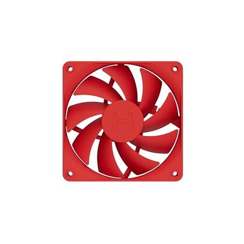 Image of Hyte Flow FA12 120mm PC Case Fans 4-Pack, High Performance, Low Noise, 1500 RPM, 4-Pin PWM, Fluid Dynamic Bearing - Wild Cherry (Red)