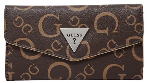 GUESS Women's Lathan Logo Slim Wallet Clutch Bag - Natural/Brown
