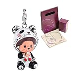 [セキグチ] モンチッチ MCC ネックレスチャーム チャーム 人気韓国アイドル着用 45cmネックレスチェーン付き レディース シルバー 女性 ブランド かわいい シンプル プレゼント (パンダ)