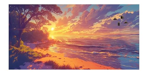 Coucher de Soleil Diamond Painting Plage XXL 80x160