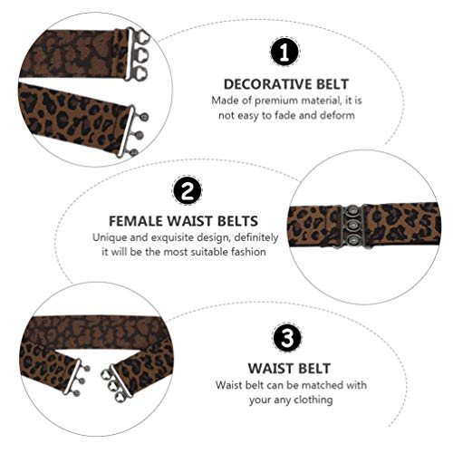VALICLUD Women Leopard Elastic Stretchy Skinny Waist Belt with Metal Buckle for Jeans Pants Ladies Girls Birthday Gift2