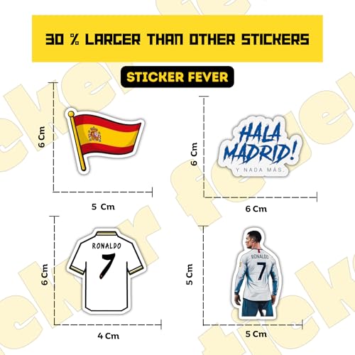 Image of Pack of 35 Random Hala Madrid Stickers for Laptop /Mobile /Mobile /Journal /Diary /Guiatar etc. (Pack of 35) (Hala Madrid)