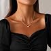 Gold Pearl Necklace for Women Trendy,Dainty Necklaces Wedding Small Cute Choker Necklace Beaded Lariat Drop Necklaces Vintage Waterproof Jewelry for Women Gold Jewelry Fashion Gifts