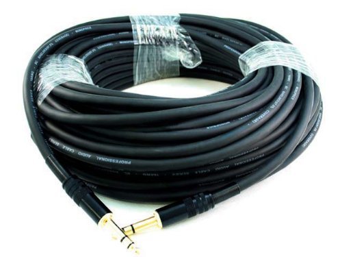 Image of Monoprice 104773 35-Feet Premier Series XLR Female to 1 /4-Inch TRS Male 16AWG Cable Black & Premier Series 1 /4 Inch (TRS) Male to Male Cable Cord - 35 Feet- Black 16AWG (Gold Plated)