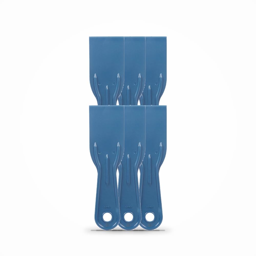 [6 Pack] 2 in. W Plastic Flexible Putty Knife - Smooth Application - Putty Knife, Spackle Scraper
