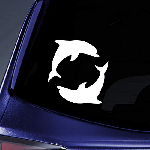 Bargain Max Decals Dolphin Circle Silhouette Sticker Decal Notebook Car Laptop 5.5