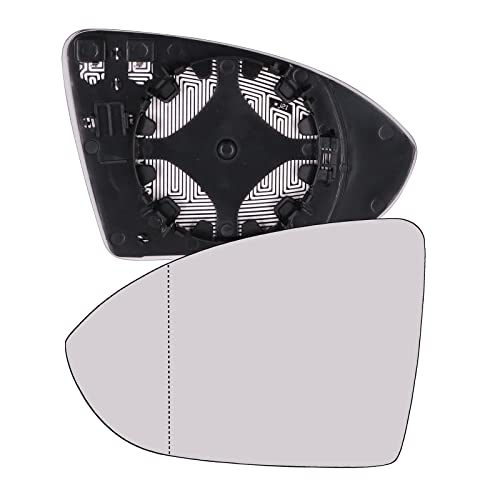 KYYET Cristal de retrovisor izquierdo compatible con vw golf MK7 2013-2020 blanco calentado Cover