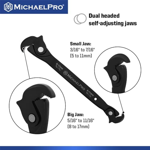 Image of MichaelPro Auto Size Adjusting Wrench 3 /16' to 11 /16 inch, inchMP001229 inch, inchBlack
