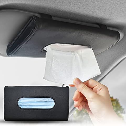 EcoNour Mask Holder (22.86 x 12.7 cm) | Disposable Mask Holder Keeps your Tissues Within Hand Reach | Handy and Compact Face Mask Holder to Organise your Tissues & Masks | Car Accessories Cover