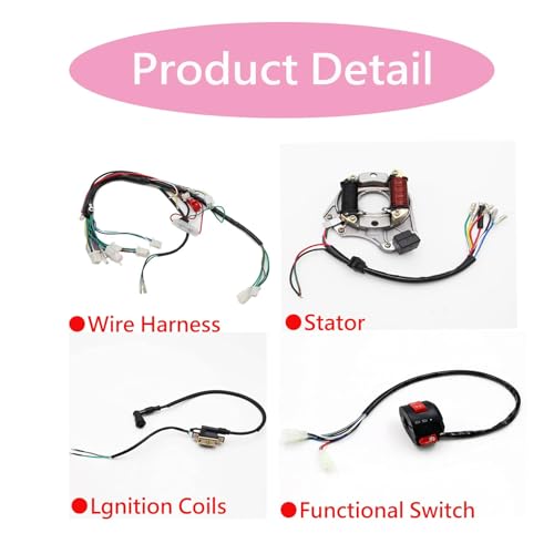 Image of PRO BAT 110cc ATV Full Electrics Wiring Harness Assembly Kit w /Stator | for 50cc 70cc 90cc 110cc 125cc Chinese ATV Quad Bike 4 Wheeler Baja SunL Taotao JCL Buyang Coolster w / CDI Coil Magneto