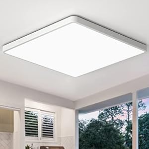 zemty 36W LED Ceiling Lights, 3240LM Waterproof Bathroom Light, Super Bright 5000K Daylight White, Modern Square Flush…