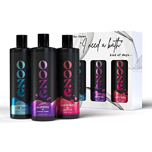 Ooze Bath Bubble Bath Set For Women (355 Ml) – Lavender, Eucalyptus & Passion Fruit – Bath And Body Spa Travel Size Gift Set/Spa Gifts For Her – Zero Parabens, Cruelty-Free, Made In The Usa (White) #TOP3