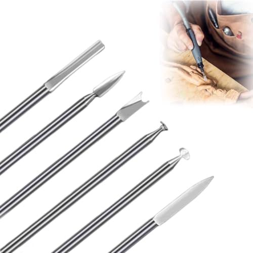 YAYNO 6 Pezzi Punte per Intaglio in Legno Diversi Utensili per Intaglio del Legno Set di Punte per Intaglio del Legno per per Fai Da Te Lavorazione del legno Incisione macinazione perforazione
