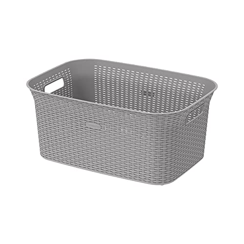 Cosmoplast 50L Cedarattan Laundry Basket Grey