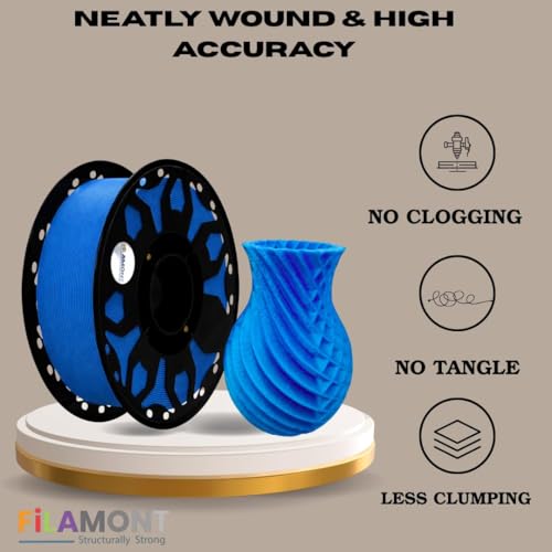 Image of FiLAMONT PETG Premium Plus 3D Printer Filament 1.75mm, 1KG Spool (Blue)
