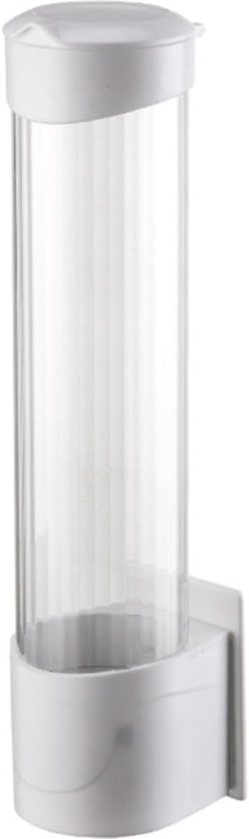 Wall Mounted Paper Cup Holder with Lid, 3 Ounce White