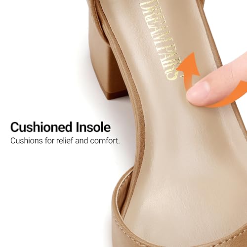 Image of DREAM PAIRS ANNEE Pointed Toe Low Chunky Heels Pump Shoes
