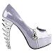 Show Story Womens Skull Zipper Peeptoe Platform Bone Heel Club Pumps,LF80624