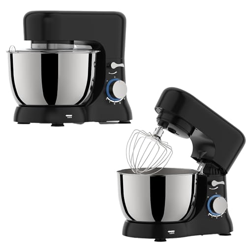 TDSYOCG Stand 6-Speed Electric Mixer,1000W Cake Electric Kitchen 4.5L Food Mixer for Baking,With Whisk, Dough Hook and Mixing Paddle, Planetary Mixing, Tilt-Up Head