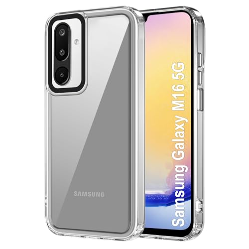 Image of amazon basics Back Case Cover for Samsung Galaxy M16 5G | Compatible for Samsung Galaxy M16 5G Back Case Cover | Case Cover with Camera Protection | (TPU + PC | Transparent)
