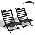 GREENVINES Folding-Xavier-Chairs Set of 2 | Wave | Portable Adirondack-Chair | HDPE Plastic | All Weather Fire-Pit Chair | Black | for Beach Outdoor Deck Poolside Garden Patio Porch Fishing