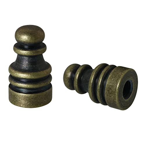 Image of 2pcs Vintage Solid Metal Lamp Finial for Lamp Shade Holder Harp, Bronze