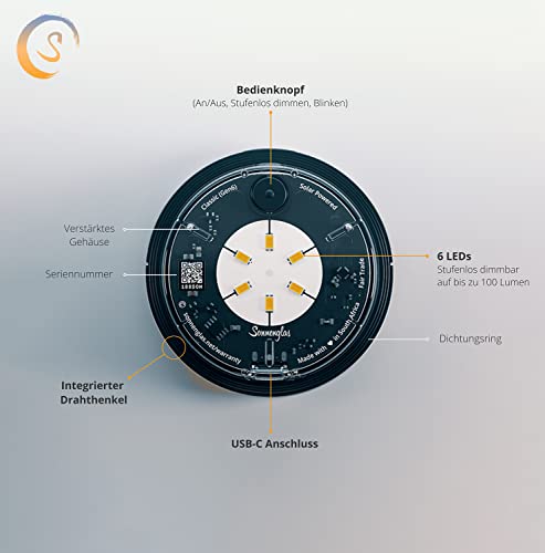 SONNENGLAS SOMO Mini (Gen6) Sonnenmodul | Kompaktes Solarlicht | USB-C | LED | Fair Trade aus Südafrika